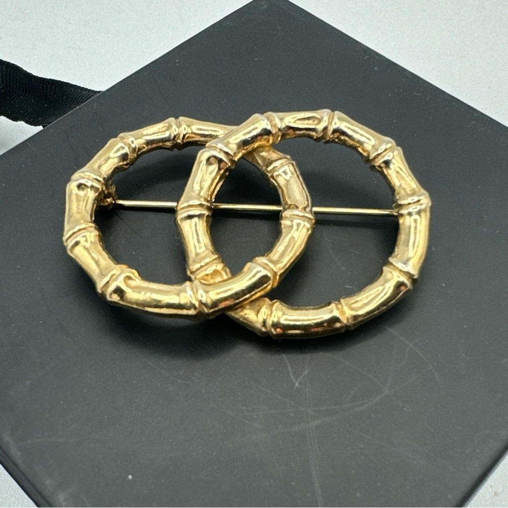 Vintage double link bamboo Castlecliff Rare brooch‎ #770